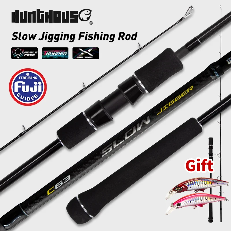 Hunthouse Slow Jigging Rod Lure M/ML 1.9m Lure Weight 80-300g  Boat Rod Spinning/Casting Sea Ocean Fishing Rod Japan Fuji Parts