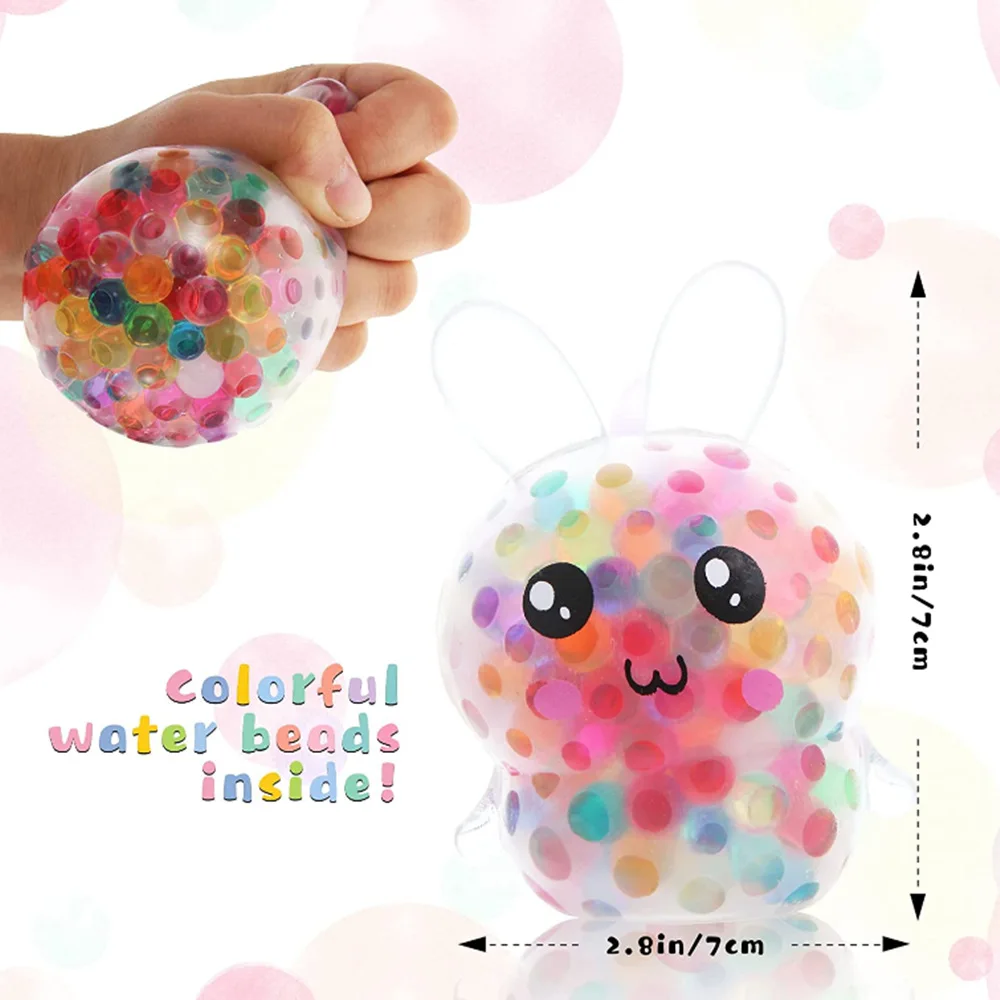 Brinquedo de descompressão de apertar Bolha de Páscoa Coelho Fidget Ball Brinquedo de estresse sensorial