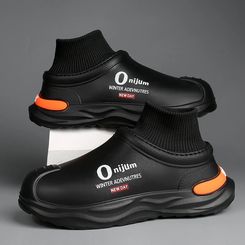 

Men Shoes Winter Warm Slippers Plush Lining Platform Indoor Outdoor Men Shoes House Waterproof Slippers Men's Cotton Slippers