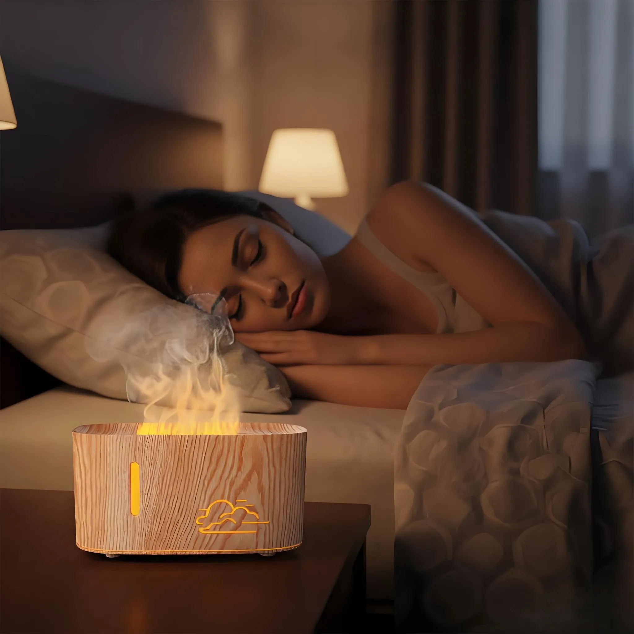 2026 New Cloud-shaped Humidifier Portable USB Flame Humidifier Home Bedroom Diffuser Small Size for Bedroom Aromatherapy
