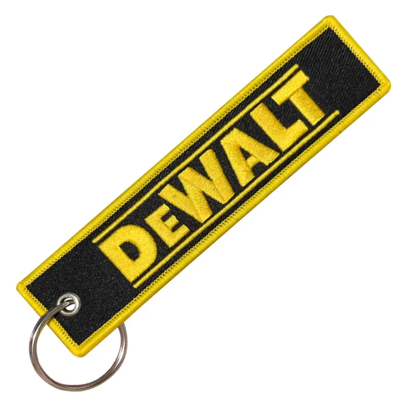 Pull To Eject Ride Or Die Dewalt Beidseitige Stickmuster Lustiger Schlüsselanhänger Motorrad Roter Anhänger Schlüsselanhänger