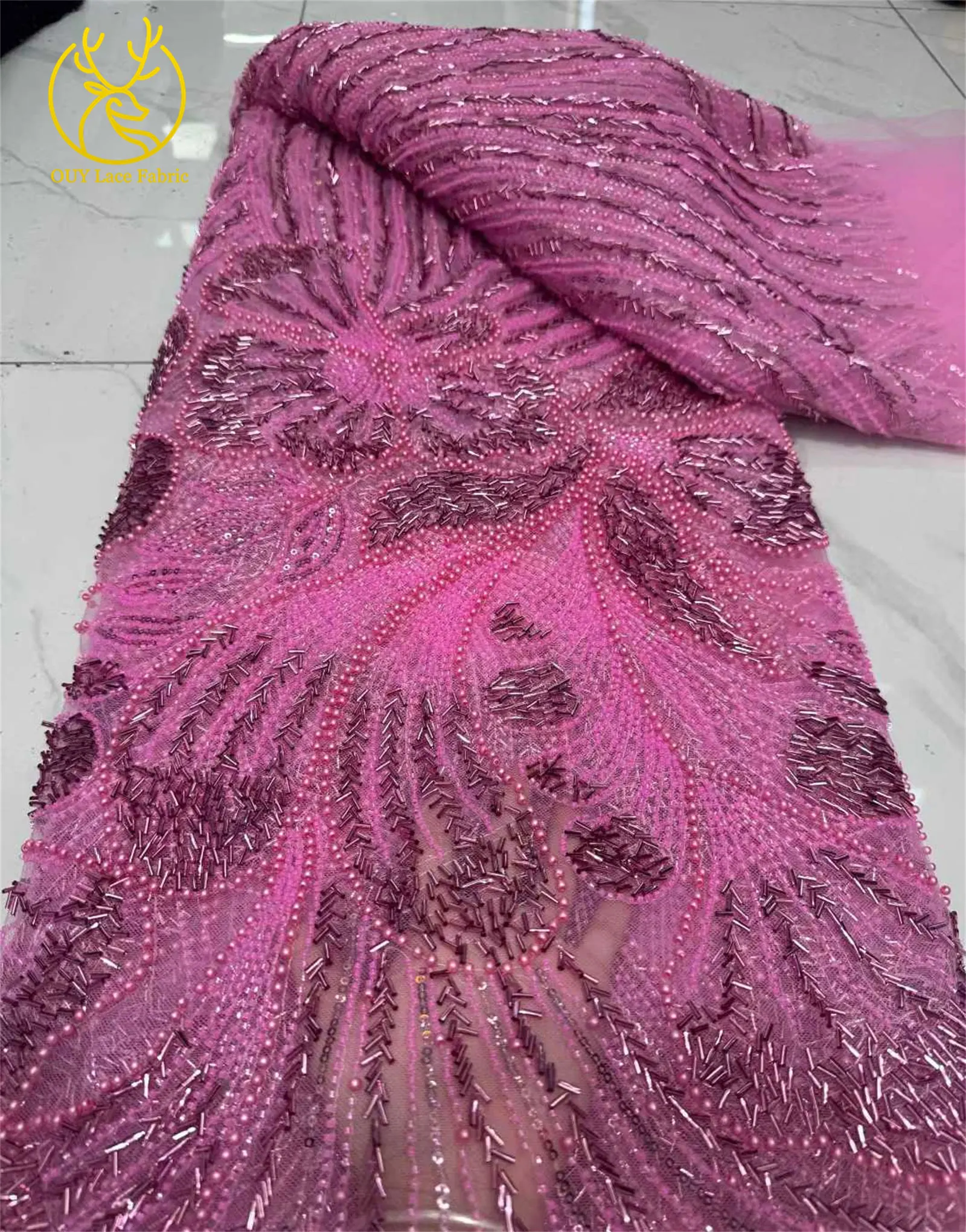 الأفريقي مطرز أقمشة الدانتيل 2026 عالية الجودة النيجيري الترتر الفرنسية تول الدانتيل فستان من القماش مواد الخياطة 5 ياردات