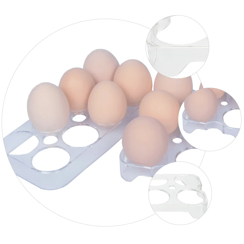 2 Pcs Eggs Tray for Refrigerator Shelf Storage Crate Case Container Pp Shopping Small Room