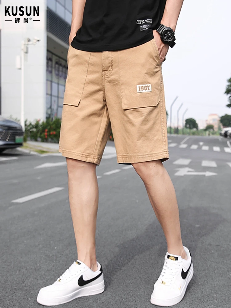 

Мужской повседневный хлопковый дышащий тонкий пятиточечный деловой костюм, летние лыжи до середины икры, модный городской костюм