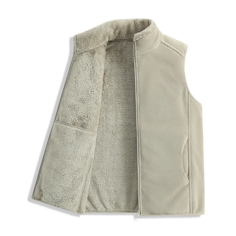 

Новое женское осенне-зимнее модное универсальное повседневное флисовое жилет с воротником-стойкой, утолщенное теплое пальто без рукавов для занятий спортом на открытом воздухе