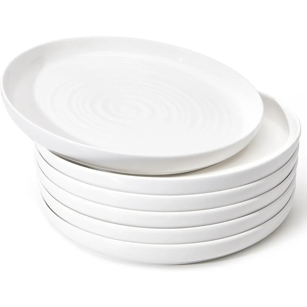 

Sweese Porcelain Dinner Plates Set of 6, 10.5 Inch Dish Set - Dishwasher, Microwave, Oven Safe, Scratch Resistant, Kitchen Servi