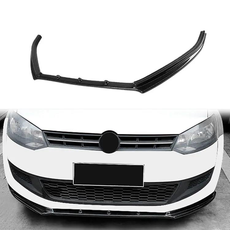 

O Style Front Splitter Lip for Volkswagen Polo Carbon Fiber Front Bumper for VW 2011 Auto Parts