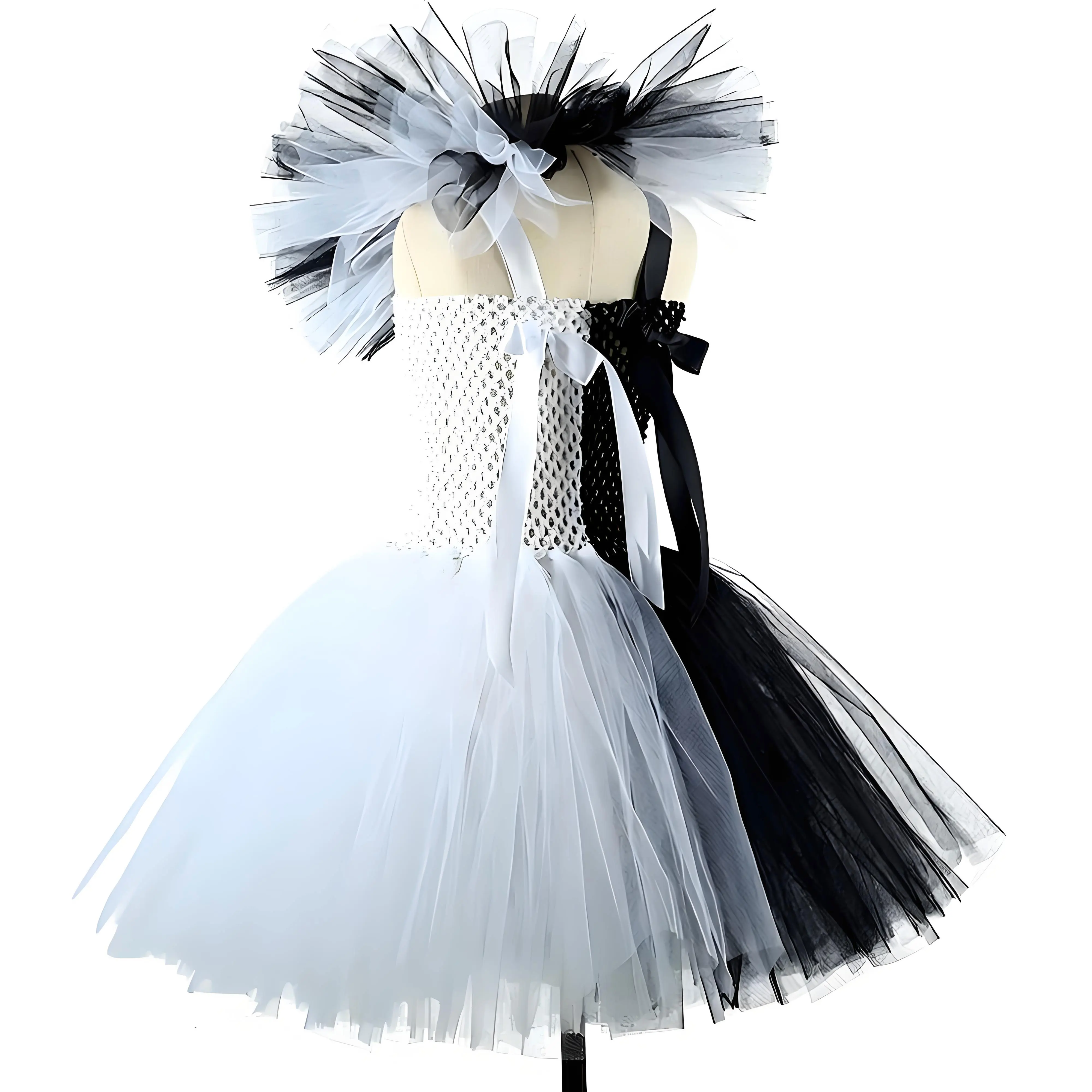 Halloween Carnival Party The Clown Terrifier Art Costume Black White Fancy Tutu Horror Joker Dress For Girls Birthday Gift Dress