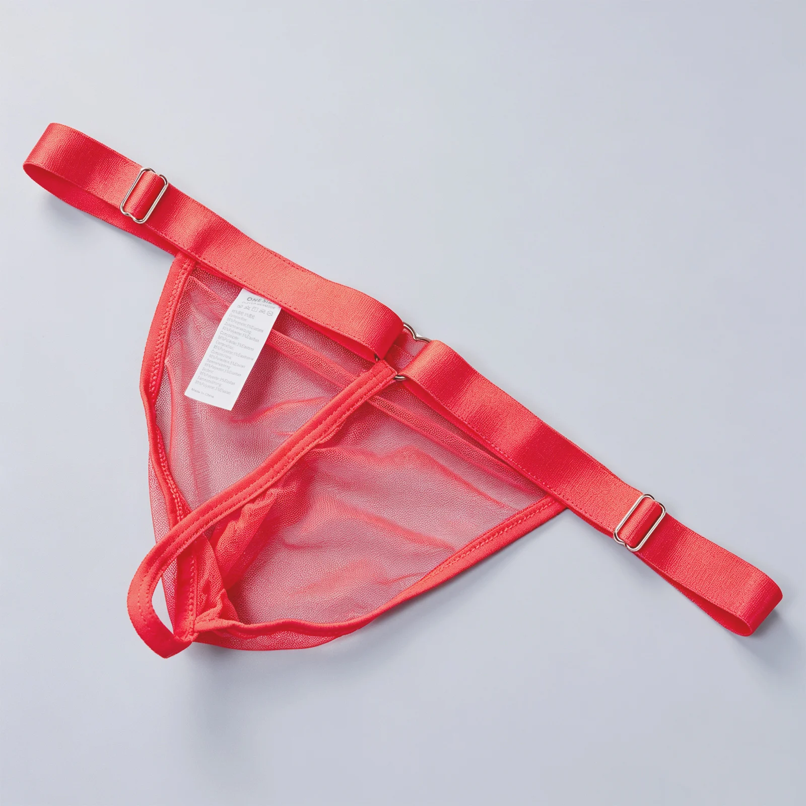 Thong Sexy Men Underpants Mesh Underwear Bulge Pouch G‑string Transparent Low Rise Heart‑shaped Ring Panties Sheer Lingerie