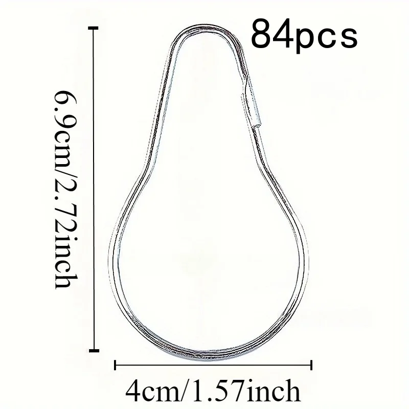 Gourd-Shaped Curtain Hooks Set, Durable, 84sets Stainless Steel Best Selling