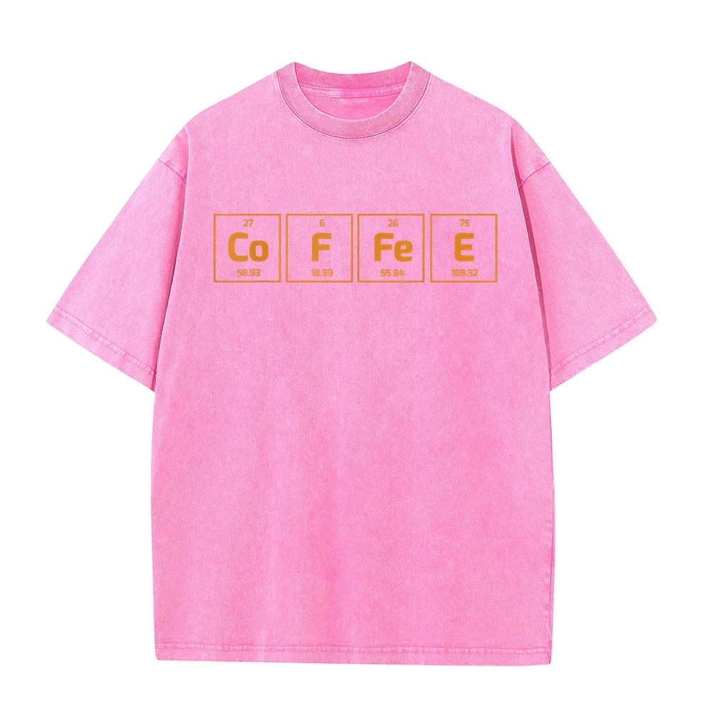 Coffee Science Element T-Shirt Periodic Table Of Y2k Original Mens T-Shirts Fitted Unisex Tee Casual Humor Shirt Summer Top