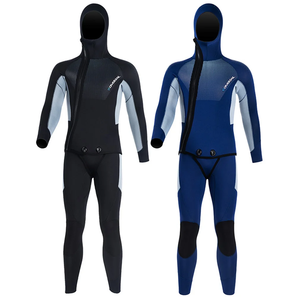 New 5mm Split Hooded Diving Suit Top One-Piece Vest Wetsuit Cold-Proof Warm Snorkeling Surfing Diving Suit