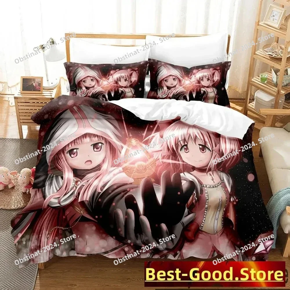 

3D Print Anime Puella Magi Madoka Magica Printed Bed Set Duvet Cover Pillowcase Bedding Set Bed Linen Sheet Quilt Cover Full