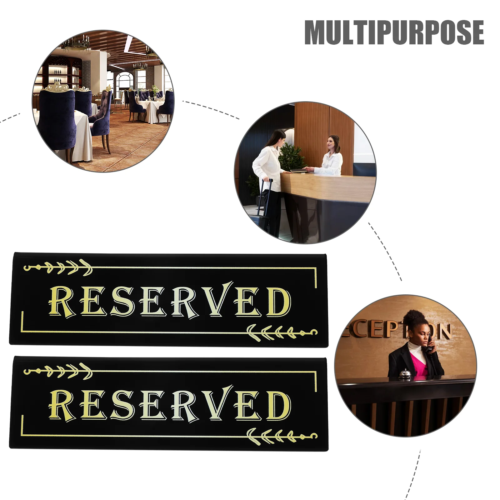 2 Pcs Inverted Triangle Card Table Reserved Logo Bar Sign Set up Chair Signs Acrylic