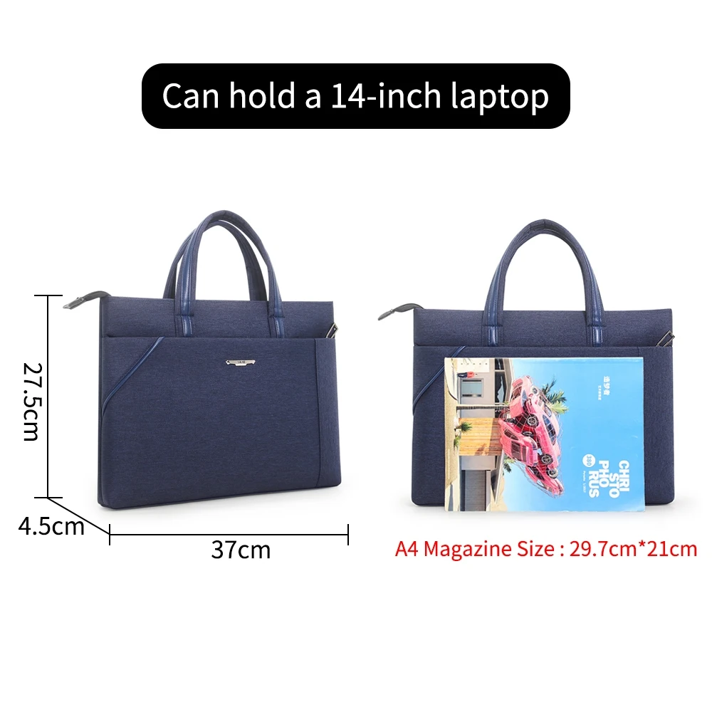 Grande Capacidade Maleta de Negócios para Homens, Laptop Bag, Notebook Bag, Canvas Handbags, Shoulder, Men's Office Bags, Tecido Oxford, 14"