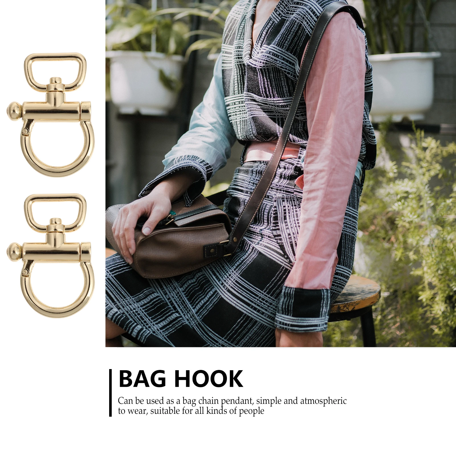 

2Pcs Bag Hardware Accessories Metal Buckles for Shoulder Strap Suitcase Classic Color Design Long Service Life