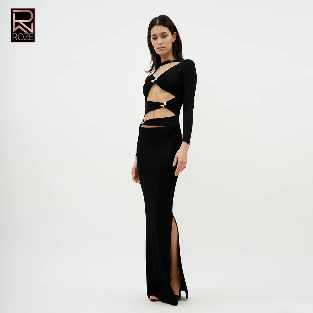 Couture Bandage Dress - Architectural Cutouts & Metallic Accent, Evening Gown