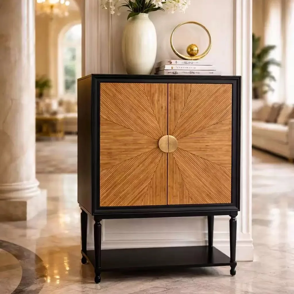 Ltt french retro style living room sideboard hallway storage cabinet entryway console table