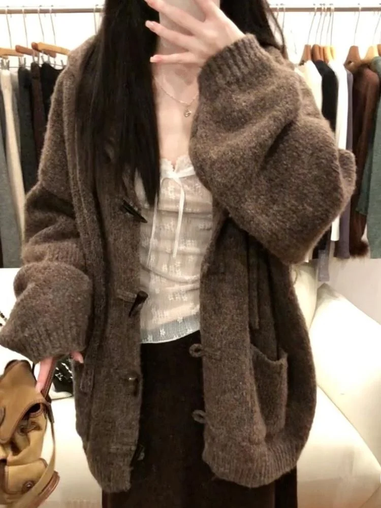 Women's V-Neck Lace Sweater Cardigan Inner Wear Base Layer Knitted Top Set High-End Autumn Winter New Arrival 2026