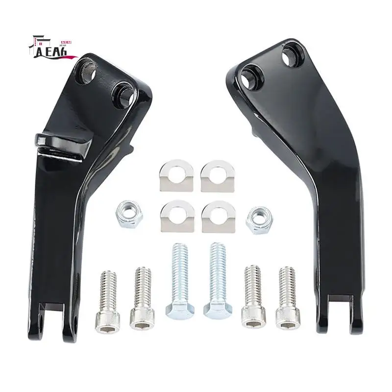 

AEA6-Passenger Foot Peg Mount Brackets Black Motorcycle Accessories Fit For Dyna Low Rider FXDF 2006-2017