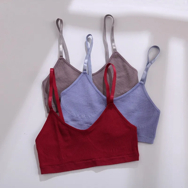 Cotton Women\'s Bra Women Tops Seamless Tank Female Padded Crop Tops Underwear Adjustable Shoulder Strap Bra Yoga Lingerie