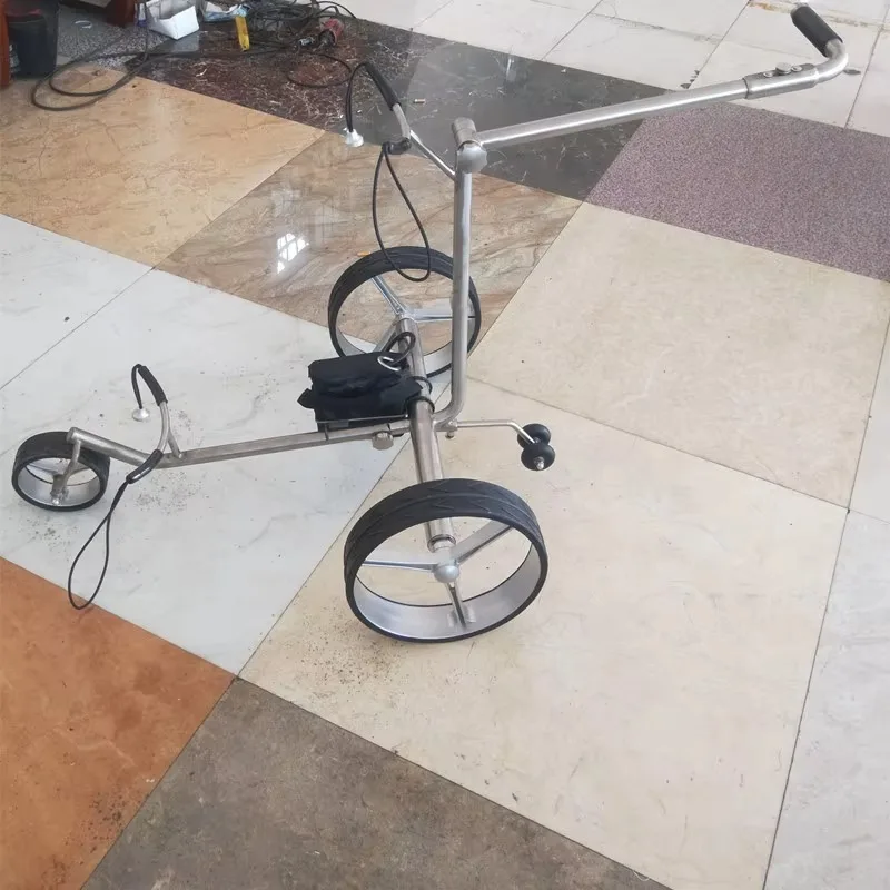 

Электрическая ручная тележка из титанового сплава с дистанционным управлением, невидимый трубчатый двигатель, литиевая батарея, тележка для гольфа