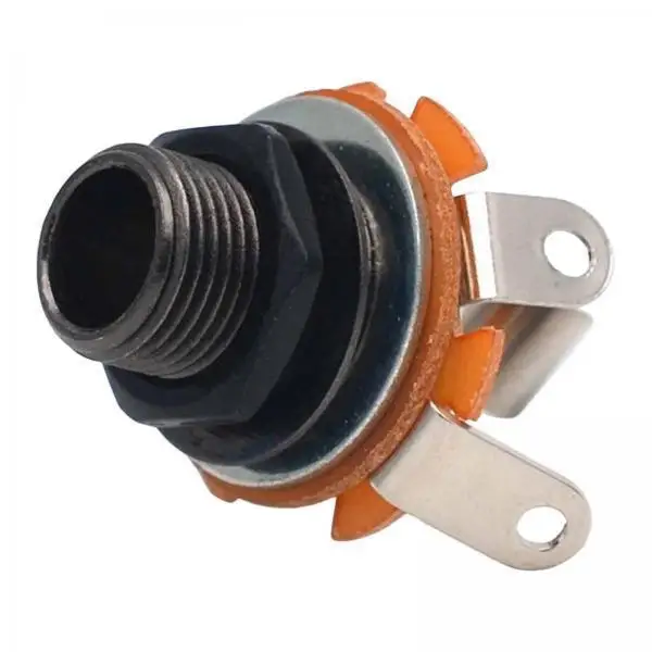 Heavy Duty 6 35mm Mono Female Jack Panel Mount Socket with Washer Nut for Guitar Pedal Board Loudspeaker and Studio Recording