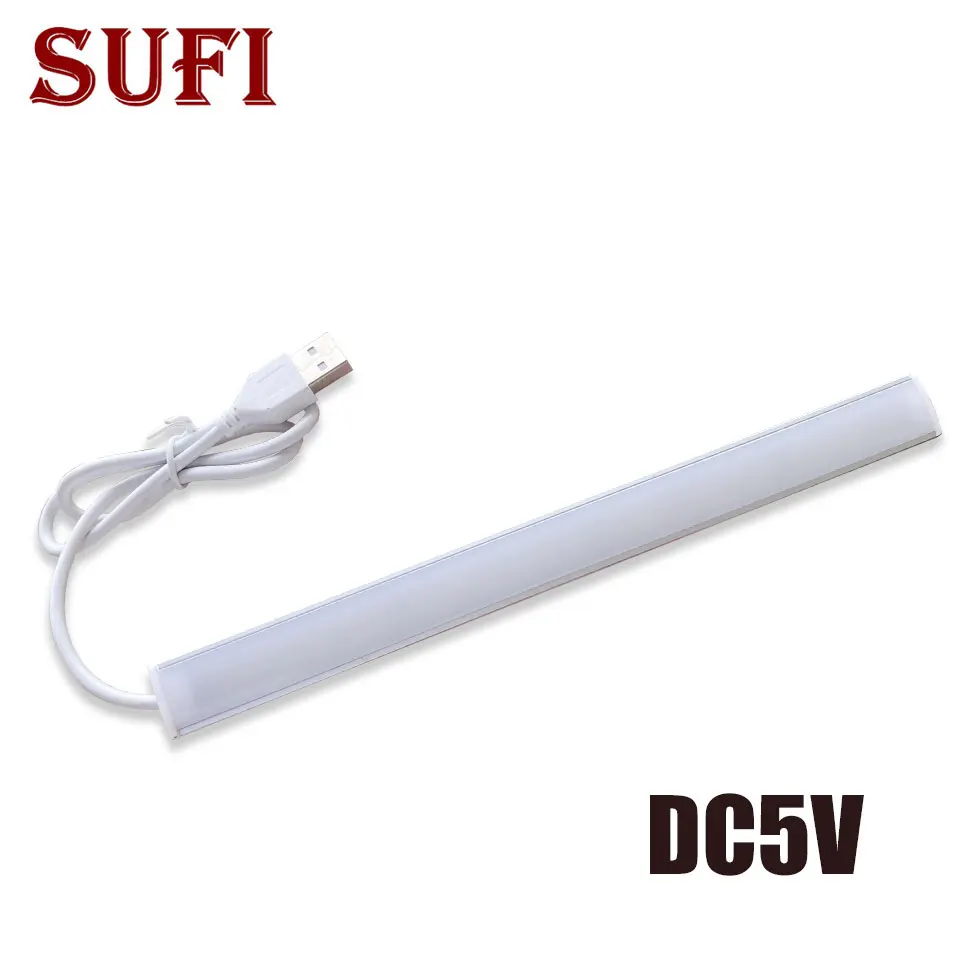 2Pcs DC5V USB Powered LED Hard Bar Light Warm Natural Cold White Rigid Strip 200-500MM Aluminum Reading Light Under Cabinet