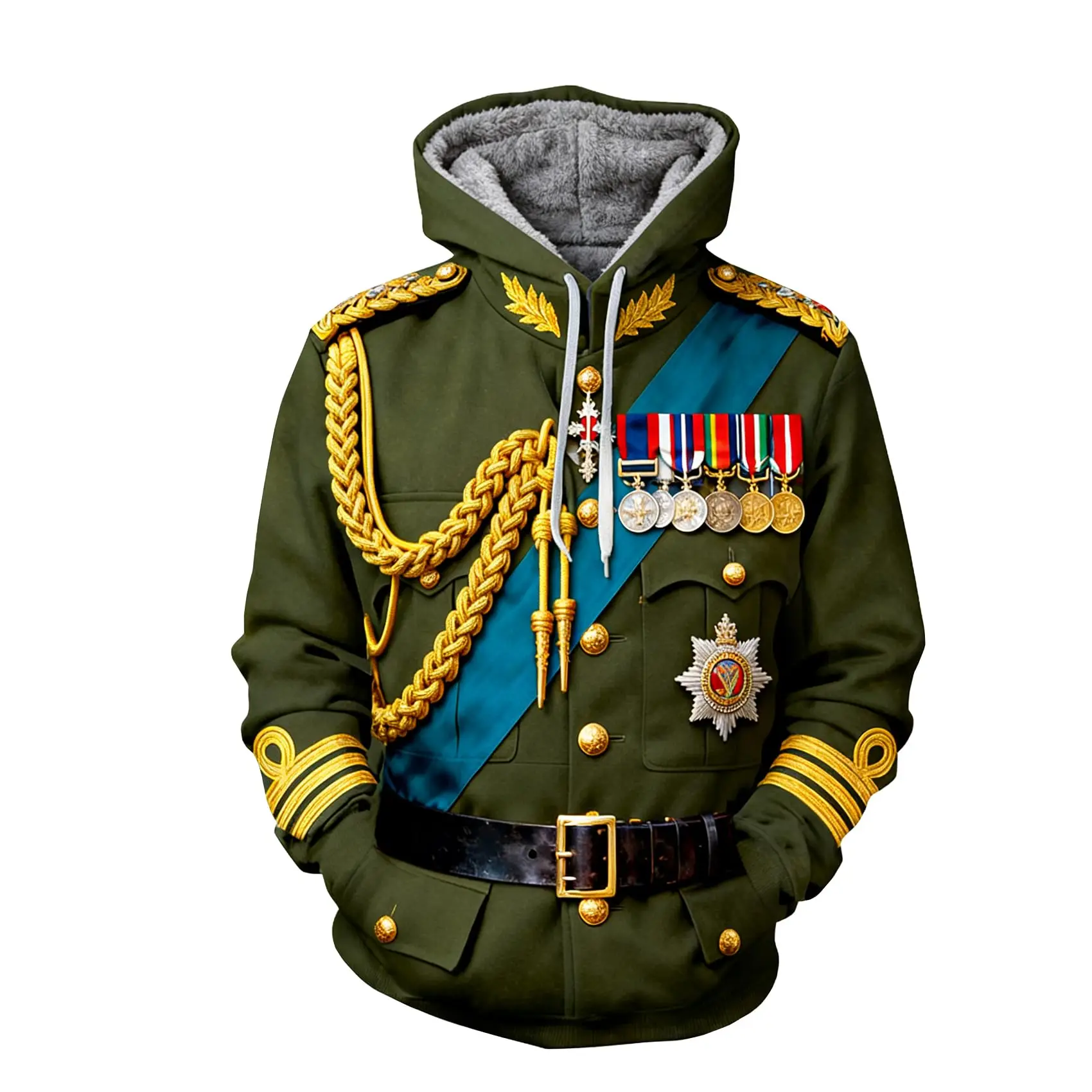 

2026 Ucosbros Historical Hoodies Famous Marshal Uniform Fleece Lined Sweatshirt Creative Hoodie 3D Printe