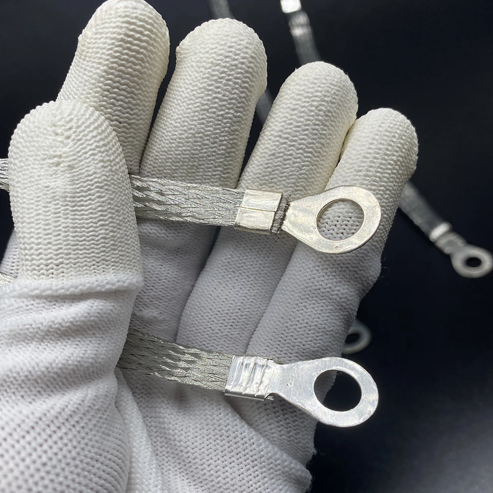 سلك تأريض الجسر ، حزام مجدول نحاسي ، كابل نحاسي مسطح بالكامل ، وصلة صندوق كهربائي ، 6: 2 #5