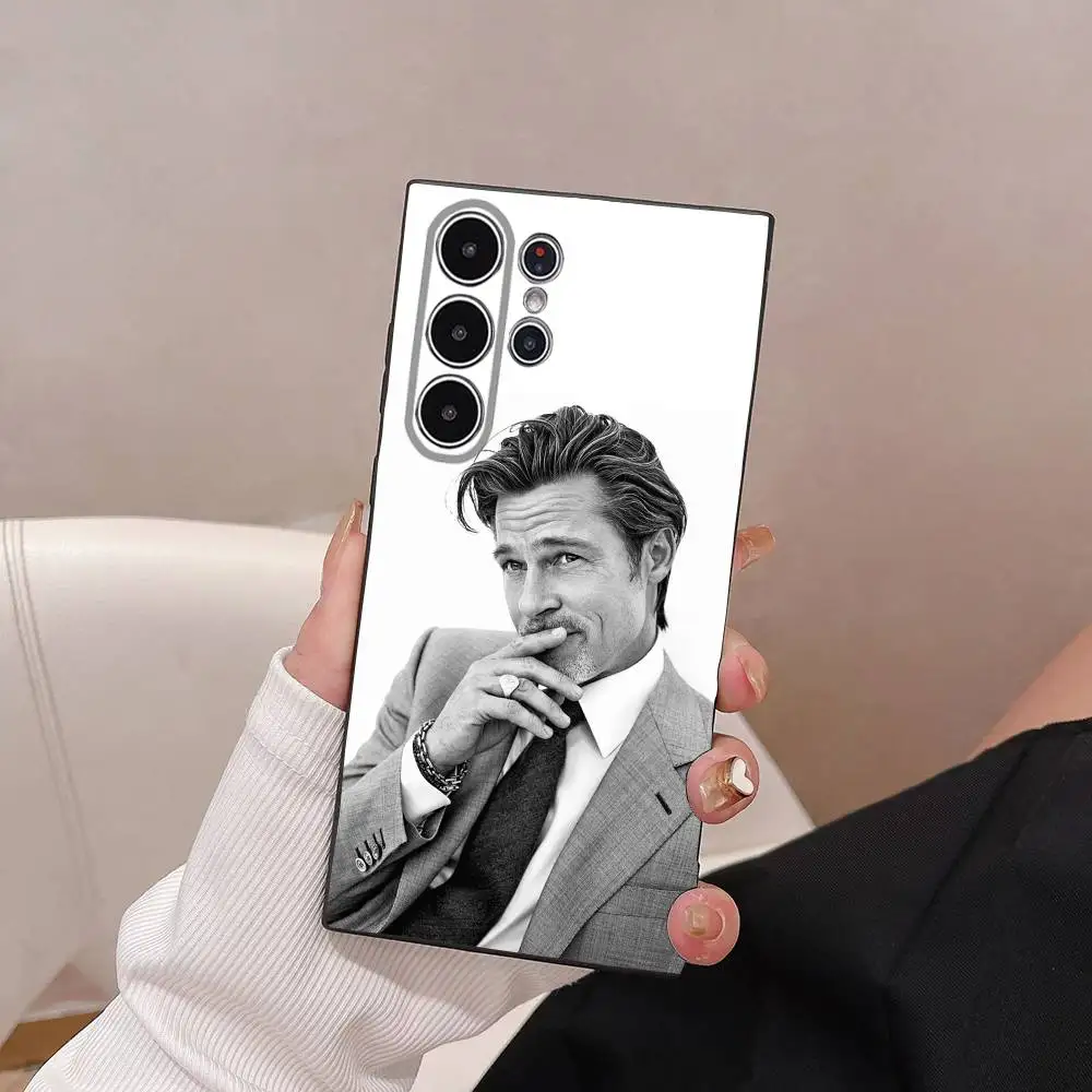 Beroemde Acteur Bradley Pitt Telefoon Case Voor Telefoon S Serie S21 S22 S23 S24 S25 FE Plus Ultra TPU Zacht tot Huidvriendelijke Case