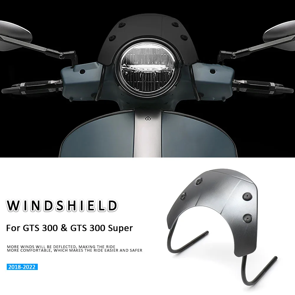 

2018 - 2022 For Vespa GTS 300 SUPER GTS300 Super New Motorcycle Front Headlight Cover Waterproof Fairing Accessories Windshield