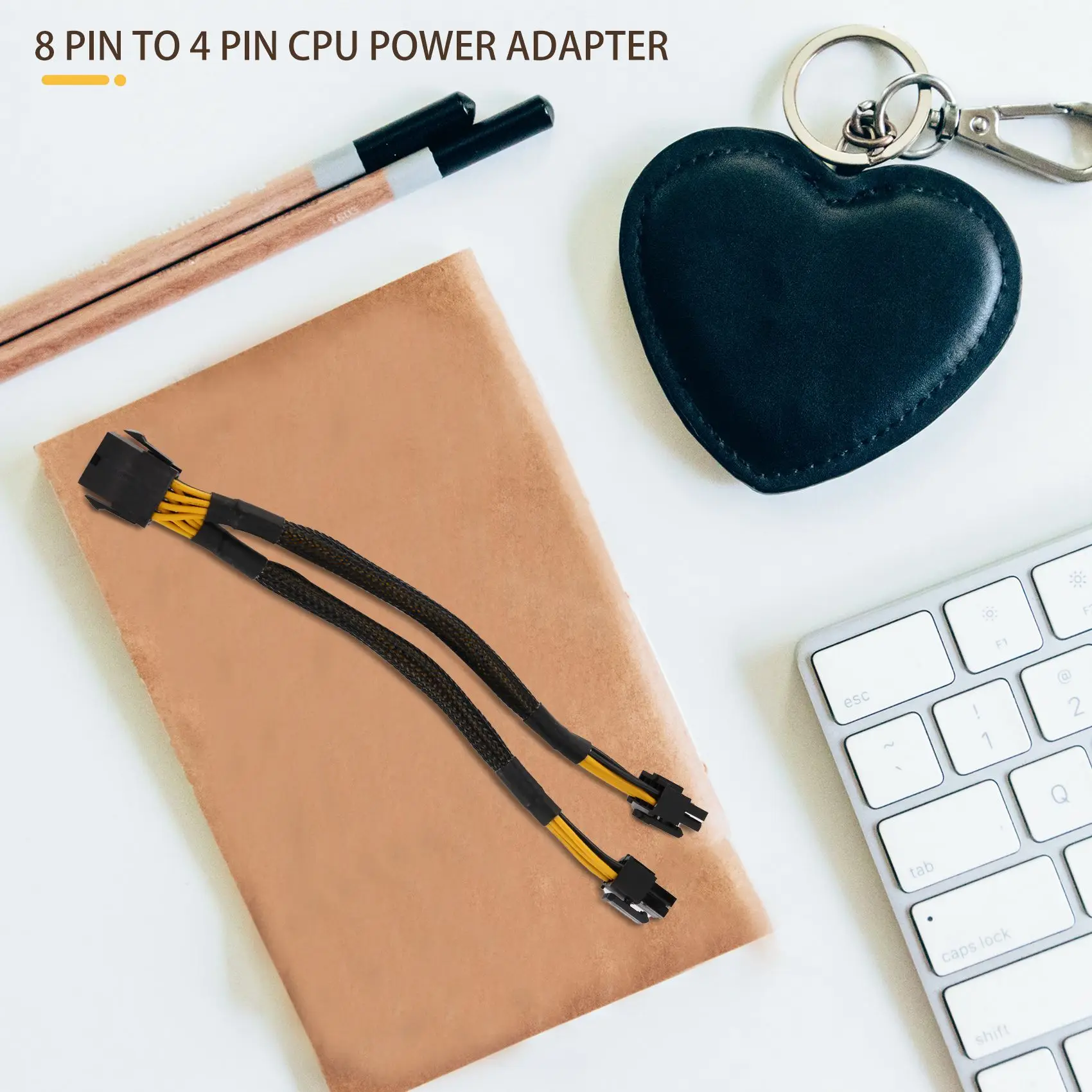 4 Pcs CPU 8 Pin Splitter ATX CPU 8 Pin Female to Dual 8(4+4) Pin Male EPS 12V for Motherboard Power Adapter Cable HOT