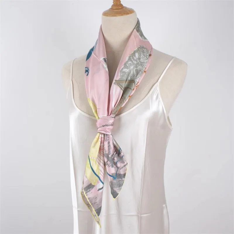 90 Silk Scarf 100% Twill Silk Scarf Neckercheif Necktie Womens Fashion Printed Silk Scarves Wraps