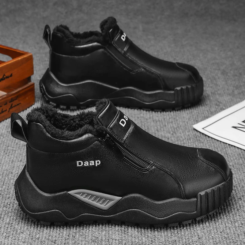 

Men's Snow Boots for Fall and Winter Outdoor Use Non-Slip Flat-Sole Boots Short Boots Casual Boots Warm Comfortable Fashion