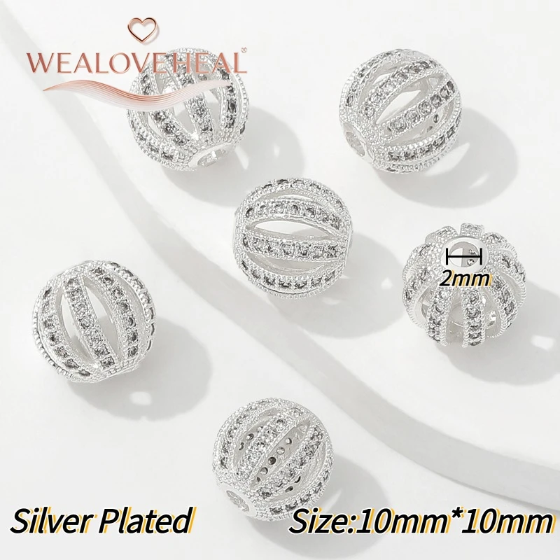 perlen für schmuckherstellung, schmuckherstellung zubehör, 18K vergoldete Messing-Hohlperlen, Olivenperlen-Abstandshalter, mit Zirkonia besetzte Trenner für Perlen, für DIY-Armband-Schmuckherstellungszubehör – Detail 24