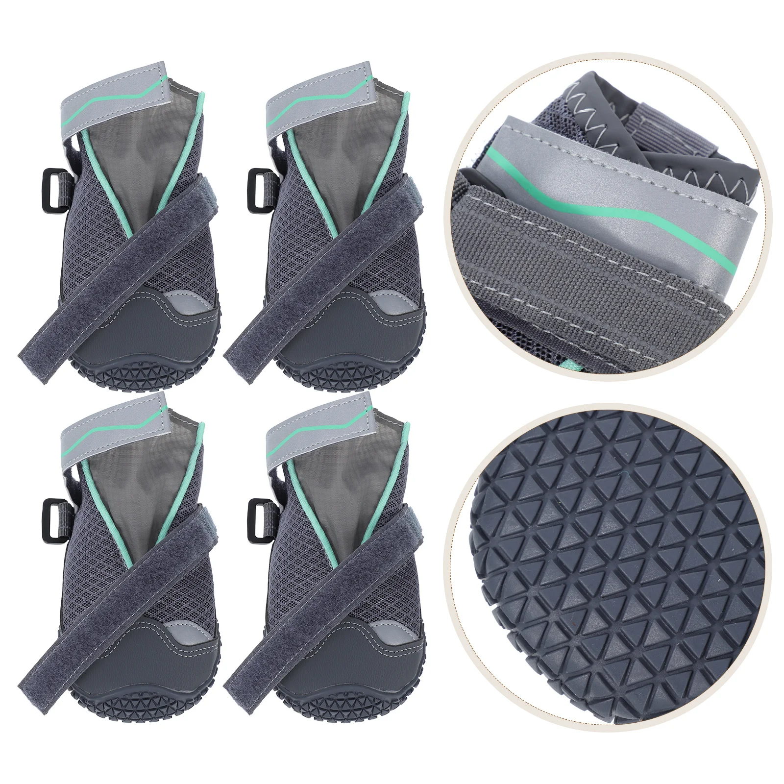 

4Pcs Breathable Dog Shoes Non-Slip Puppy Shoes for Outdoor Activity Paw Protectors for Rain Snow Summer Winter