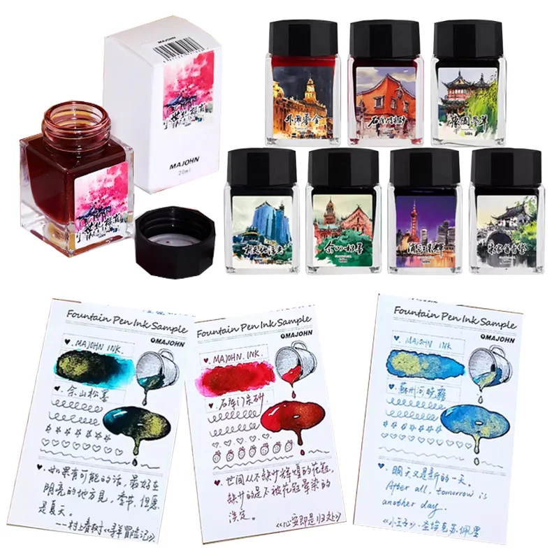 20ml Fountain Pen Ink Color Gold Powder Series Rich Color Not Easy To Block Pens for Dip Pen Writing Painting Manual Design