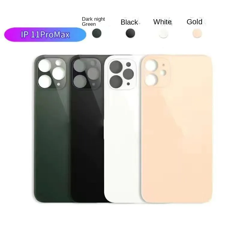 10PCS (Big Holes No Remove Camera) Back Cover Rear Door Glass For iPhone 11 Pro 8 Plus X XS XR Max 12 Mini SE 13Pro 14 14Plus