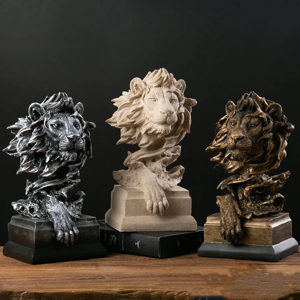 Lion Statues For Decoration Lion Statue Nordic Resin Figurine/Sculpture Model Animal Abstract Nordic Decoration Home