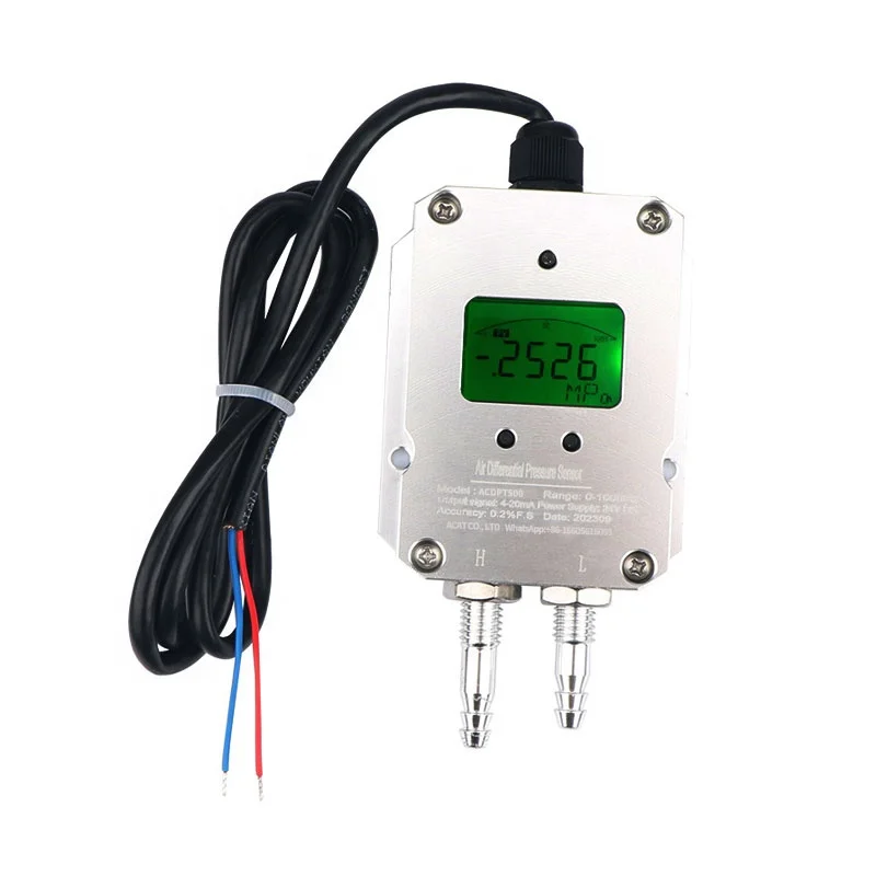 Micro Lcd Display air Rs485 Differential Pressure Sensor Dry Gas Wind  0-10v 4-20ma Pneumatic Pressure Transmitter Sensor