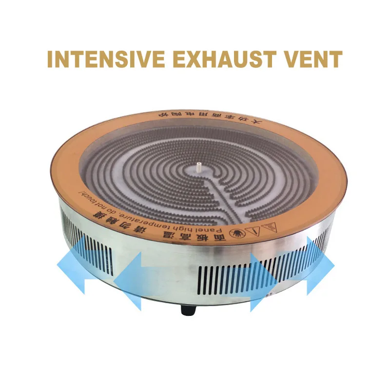 Kompor tanam keramik komersial 5000W, panci masak 1 tungku listrik Hotpot tunggal