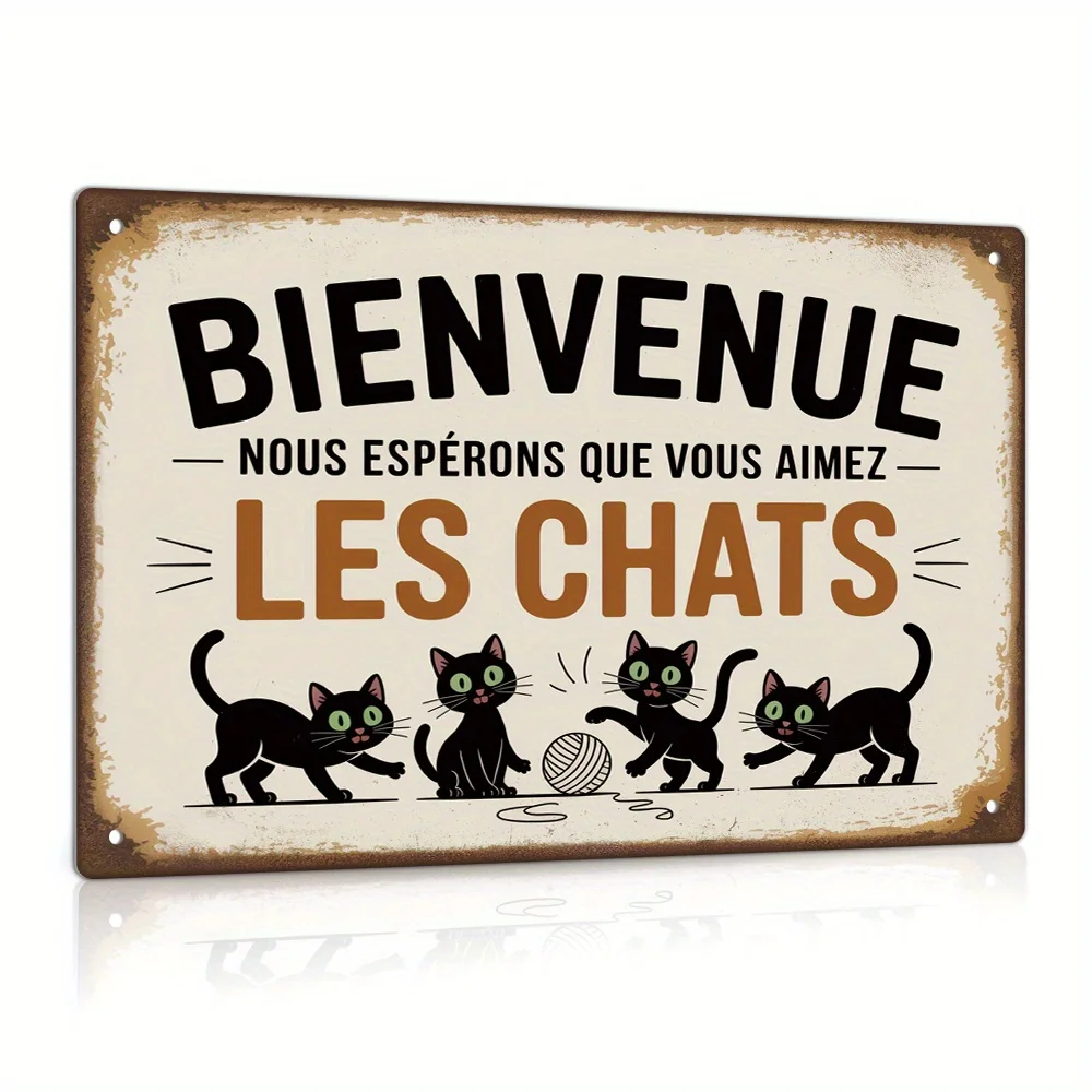 Putuo Decor 1pc French Vintage Metal Tin Sign, 