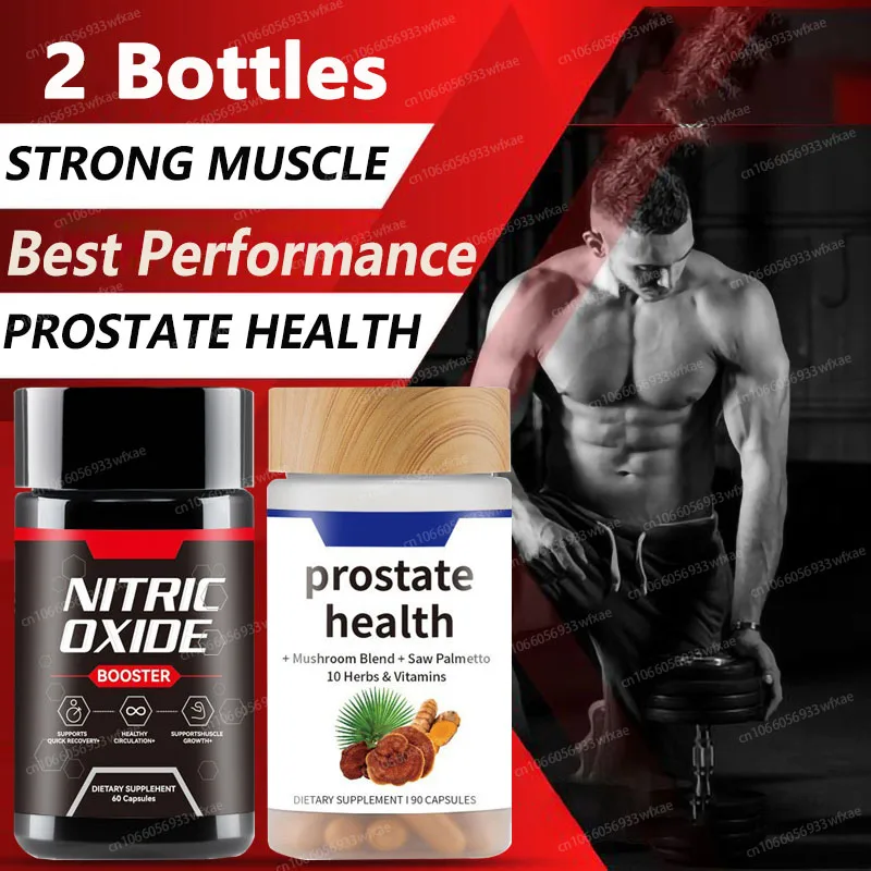 

60 Nitric Oxide Capsules Boosts Muscle,Energy and Endurance + 90 Prostate Health Capsule Men Health Care