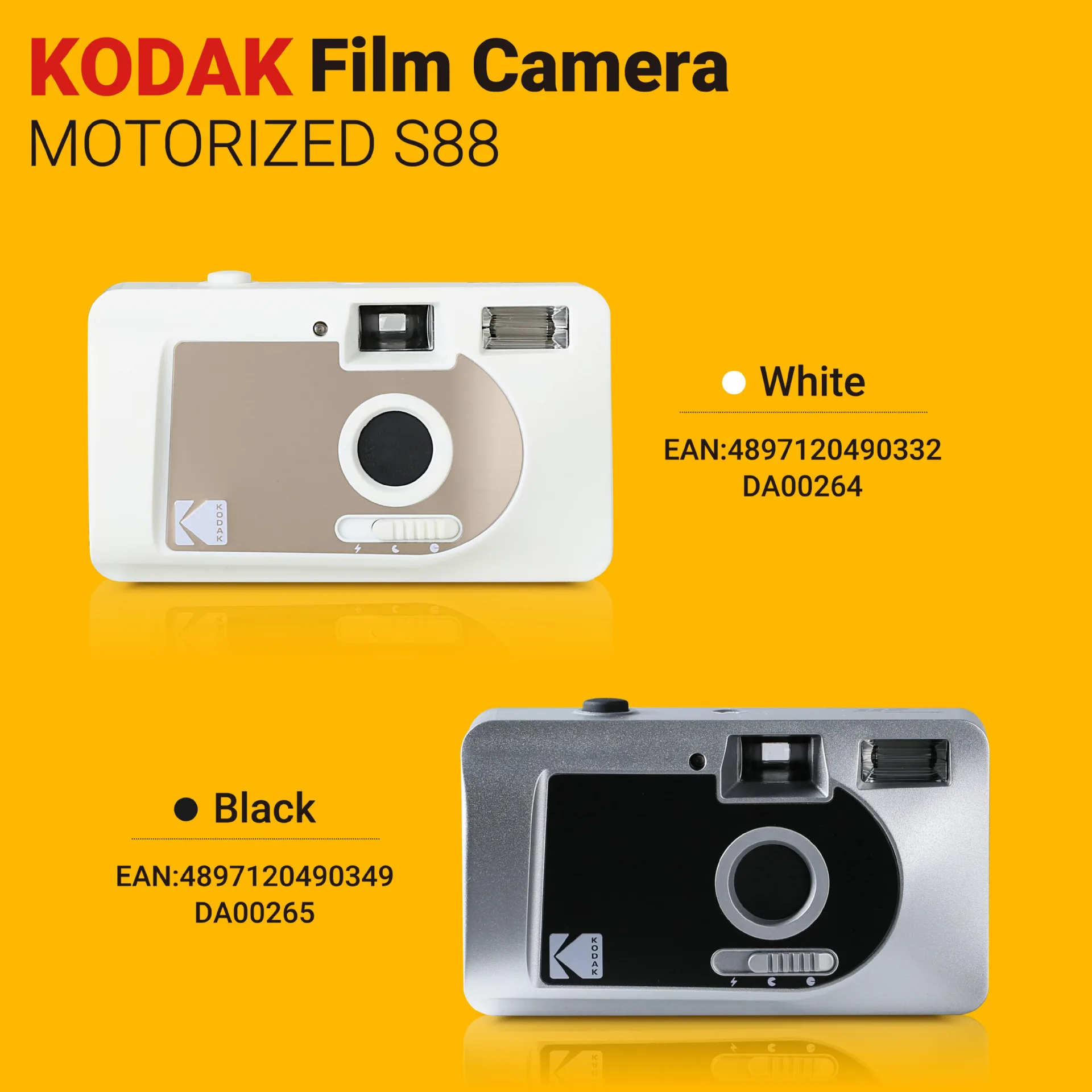 Kodak S88 Point And Shoot Film Camera, Fully Automatic Rewinding Film Camera, Built-in Flash Kodak 135 Film Camera