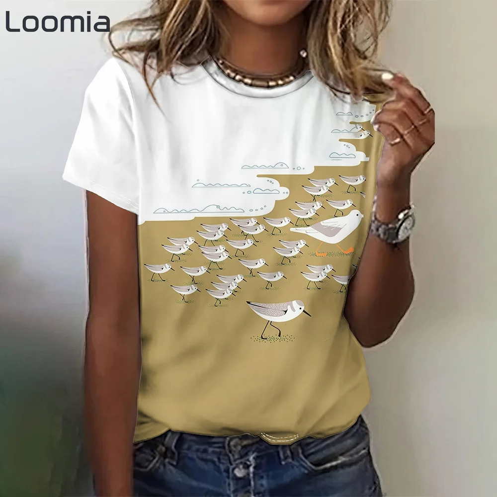 

Animal Print T-Shirt Woman Clothing Summer New Animal Graphic T Shirts Korean Popular Clothes Fashion O-Neck Woman Clothes Tops