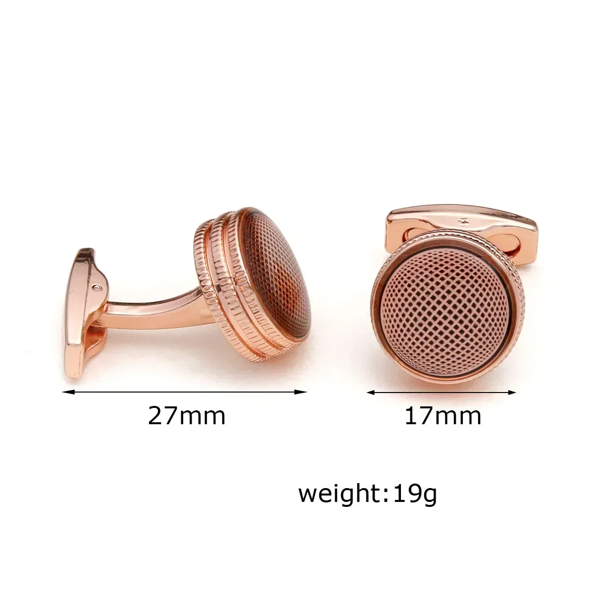 Men\'s Cufflinks New Round Rose Gold Color Casual French Cuff Links Fashion Wedding Banquet Birthday Gifts