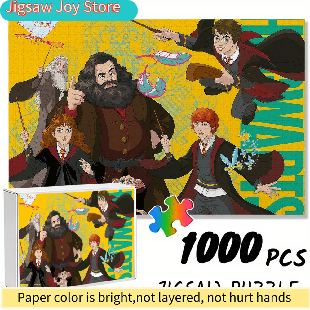 

Warner Bros. Seamless Jigsaw Puzzle Z10.1-69, Harry Potter Multi-Character Magic Scene -Durable Thickened DIY Puzzle, Adult Br