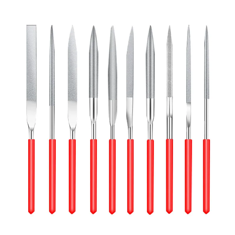 

3x140x10mm Diamond Mini Needle File Set Hand Tools for Ceramic Glass Gem Stone Hobbies and Crafts 3D Print Model Polish 10Pcs