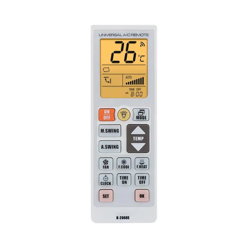 Air Conditioner Remote Wide Fit LCD Display Remote Control Silicon Buttons Multifunctional Air Conditioner Accessories